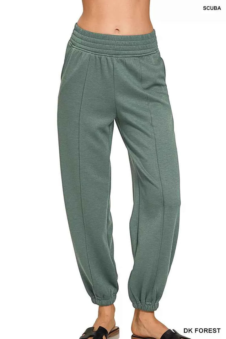 Scuba Elastic Waist Joggers with pockets