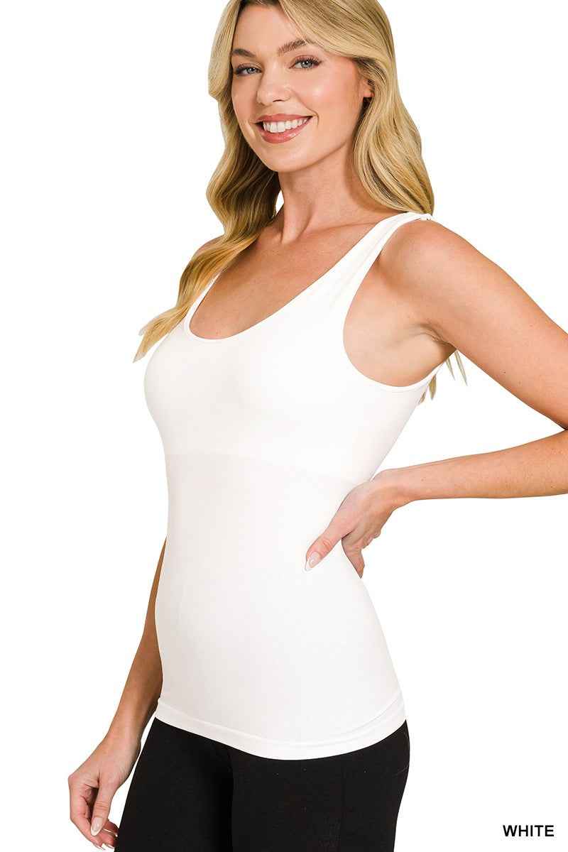 Zenana Seamless Tank Top With Built In Bra