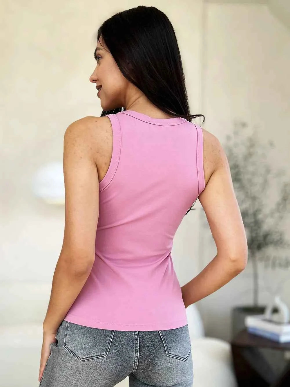 Full Size Round Neck Slim Tank Top for Ultimate Comfort and Style