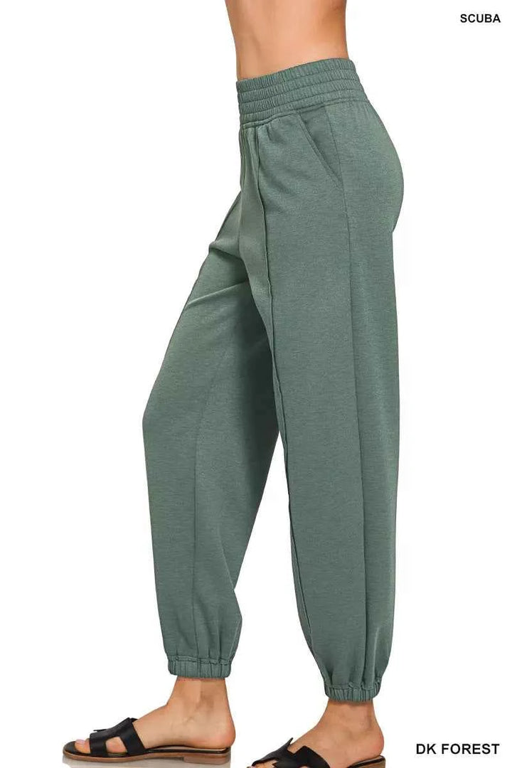 Scuba Elastic Waist Joggers with pockets