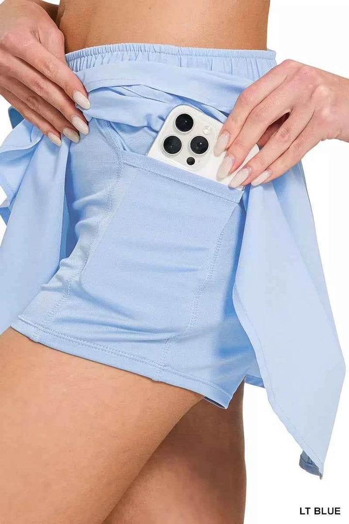 Zenana Soft Woven Active Skorts with Pockets