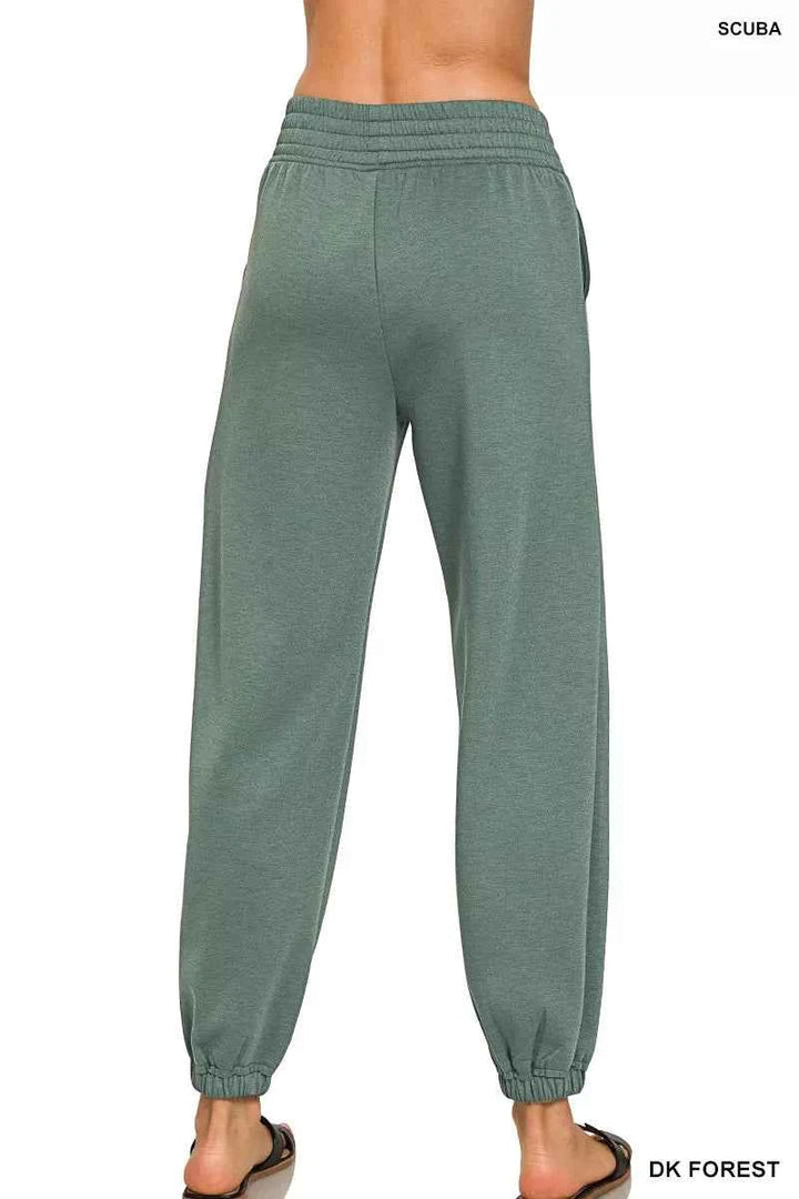Scuba Elastic Waist Joggers with pockets