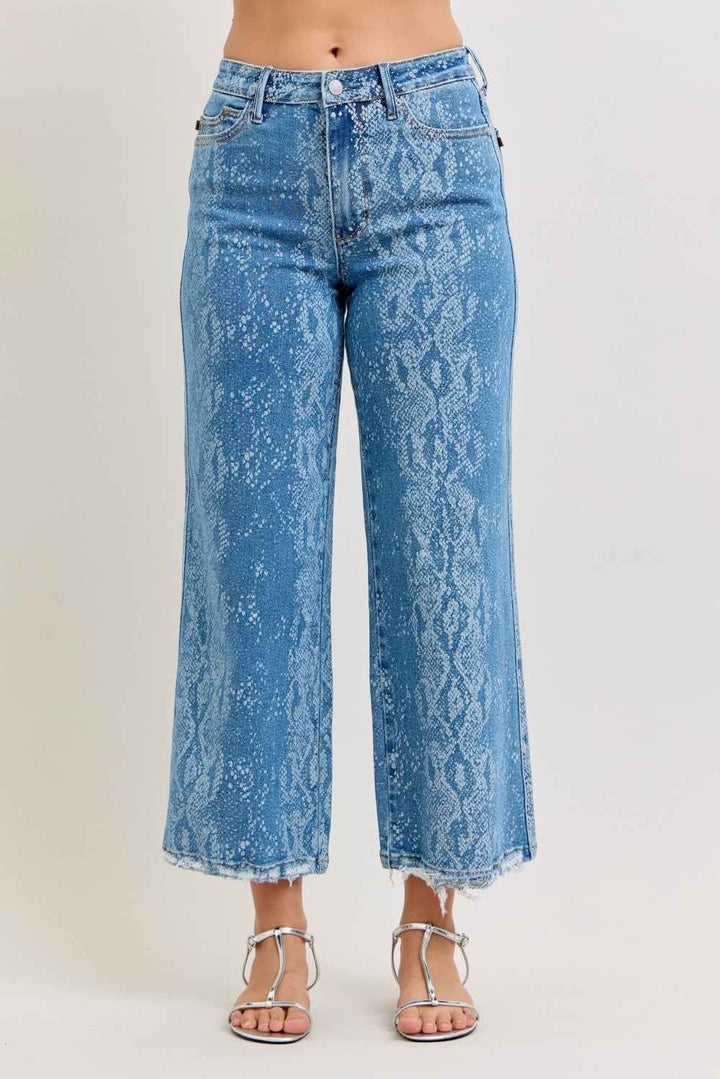Judy Blue High Rise Ankle Wide Leg Jeans