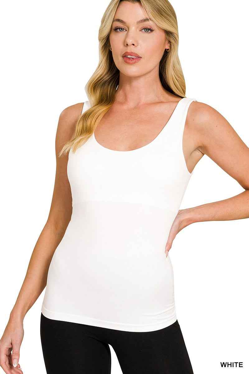 Zenana Seamless Tank Top With Built In Bra