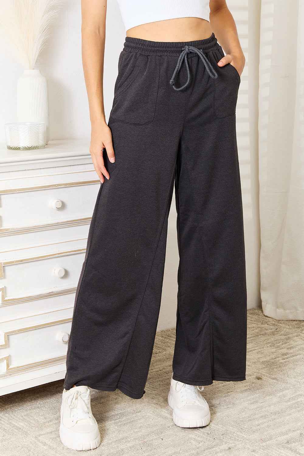 Wide Leg Pocketed Pants for Effortless Style