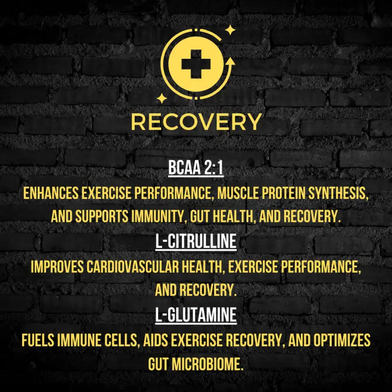Informational graphic about recovery supplements and their benefits.