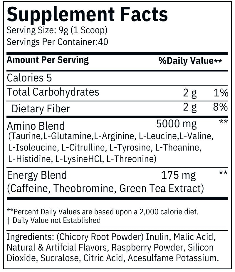 Intra Energized Aminos Raspberry Iced Tea for Optimal Performance